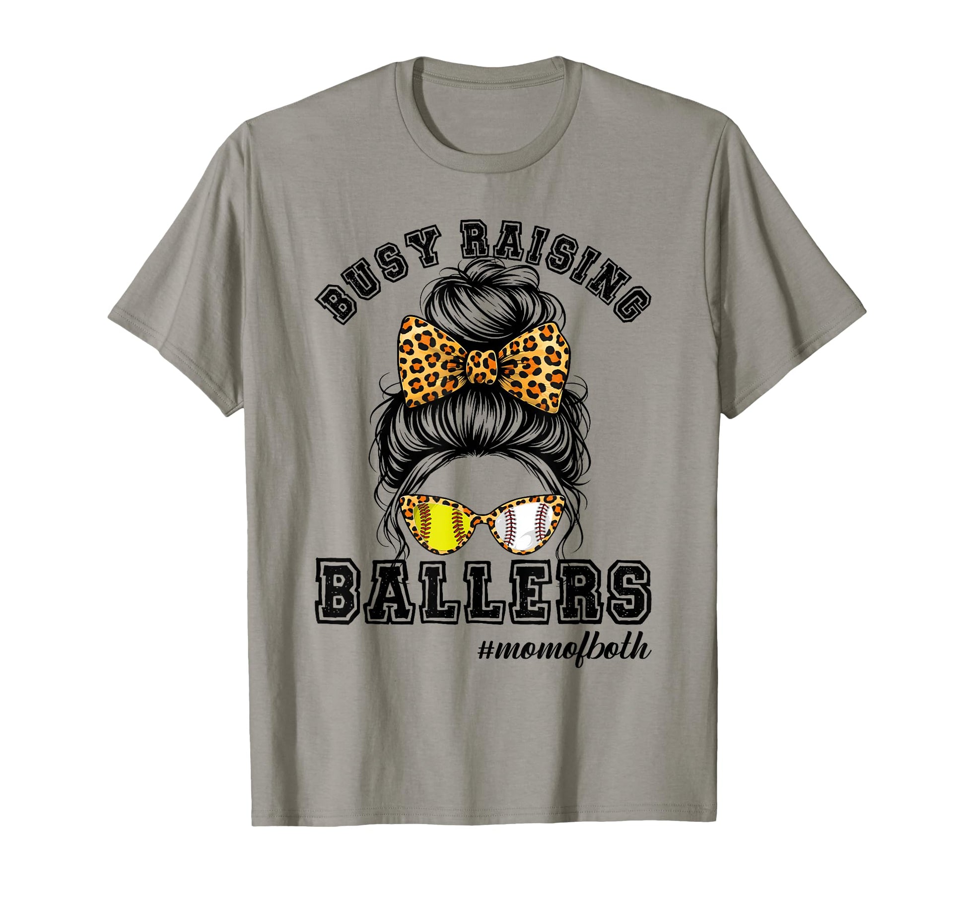 Messy Bun Mom Busy Raising Ballers T-Shirt - Unique Graphic Unisex - T-Shirt, Sweatshirt, Hoodie