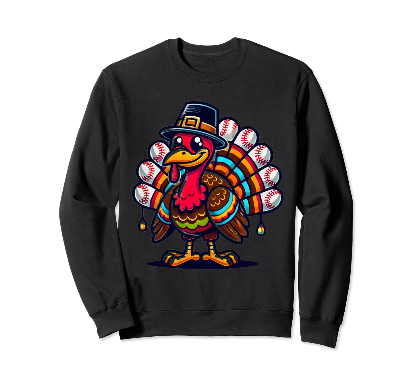 Baseball Turkey Funny Thanksgiving Sweatshirt - Minimalist Print Unisex - T-Shirt, Sweatshirt, Hoodie