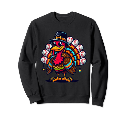 Baseball Turkey Funny Thanksgiving Sweatshirt - Minimalist Print Unisex - T-Shirt, Sweatshirt, Hoodie