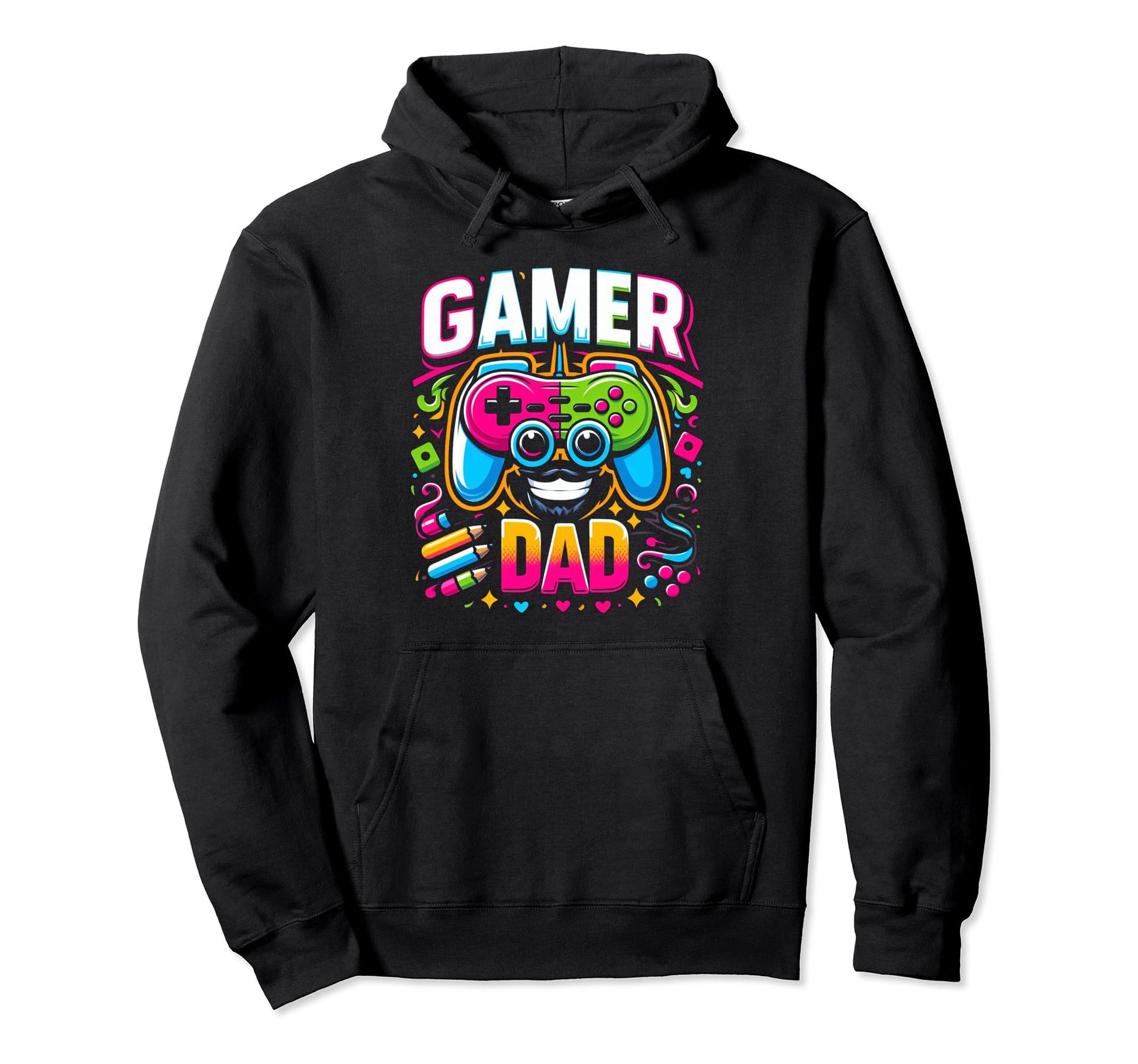 Gamer Dad Game Controller Gaming Video Game Hoodie - Trendy Graphic Unisex - T-Shirt, Sweatshirt, Hoodie