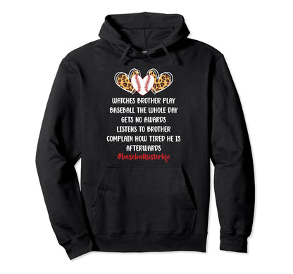 Baseball Sister Life Baseball Hoodie - Casual Everyday Wear for Adults - T-Shirt, Sweatshirt, Hoodie