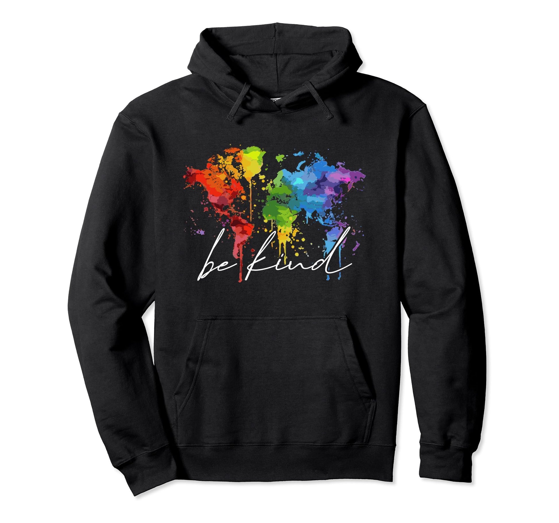 Colorful World Map Be Summer Kind Love Hoodie - Aesthetic Graphic Men Women - T-Shirt, Sweatshirt, Hoodie