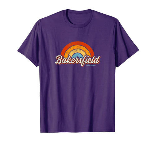 Bakersfield California Ca Rainbow 70S T-Shirt - Graphic Print Unisex - T-Shirt, Sweatshirt, Hoodie