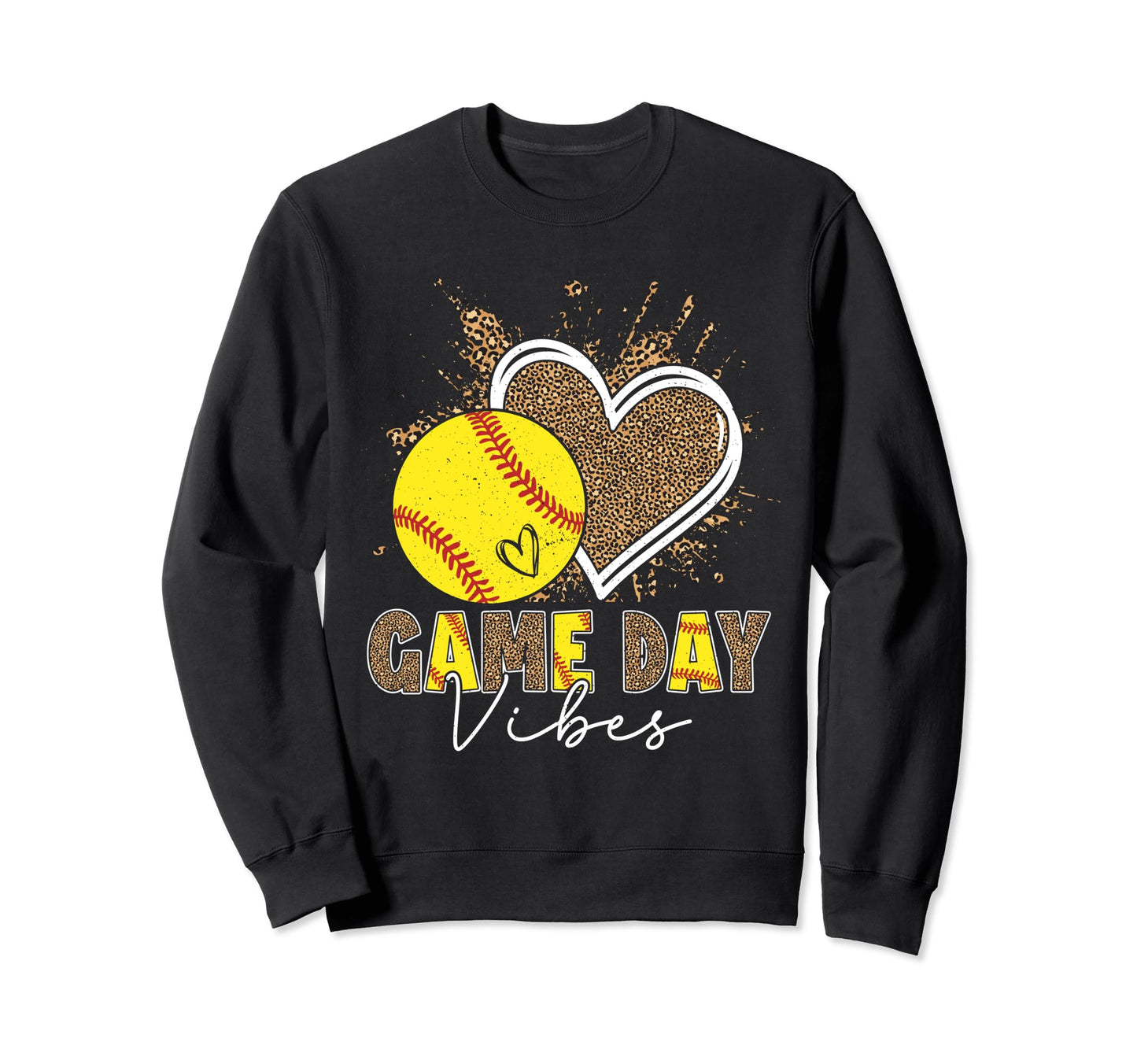 Bleached Softball Game Day Vibes Sweatshirt - Streetwear Style for Adults - T-Shirt, Sweatshirt, Hoodie