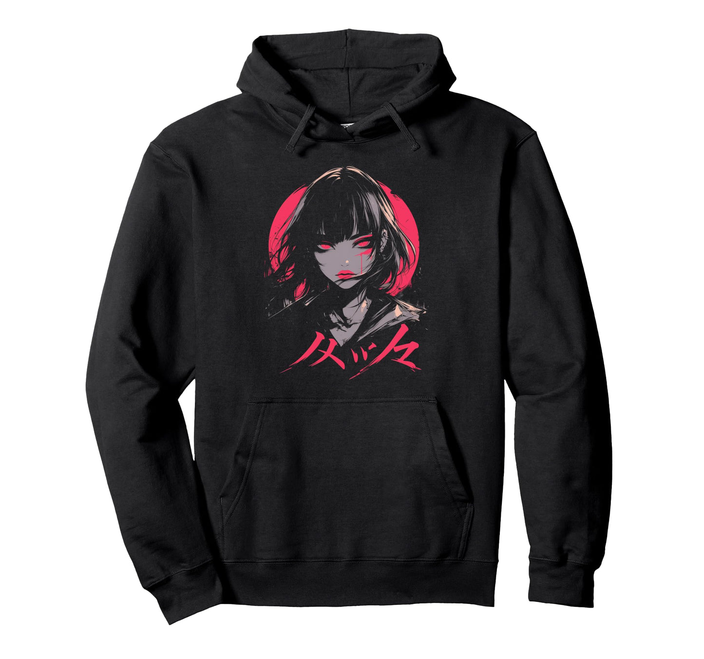 Goth Grunge Demon Anime Waifu Horror Hoodie - Unique Graphic for Adults - T-Shirt, Sweatshirt, Hoodie