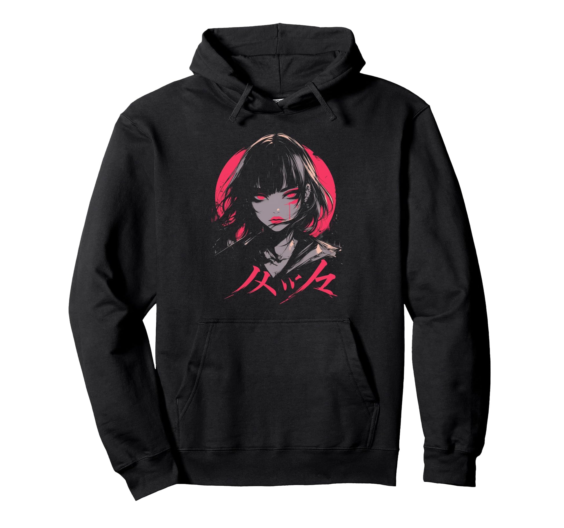 Goth Grunge Demon Anime Waifu Horror Hoodie - Unique Graphic for Adults - T-Shirt, Sweatshirt, Hoodie
