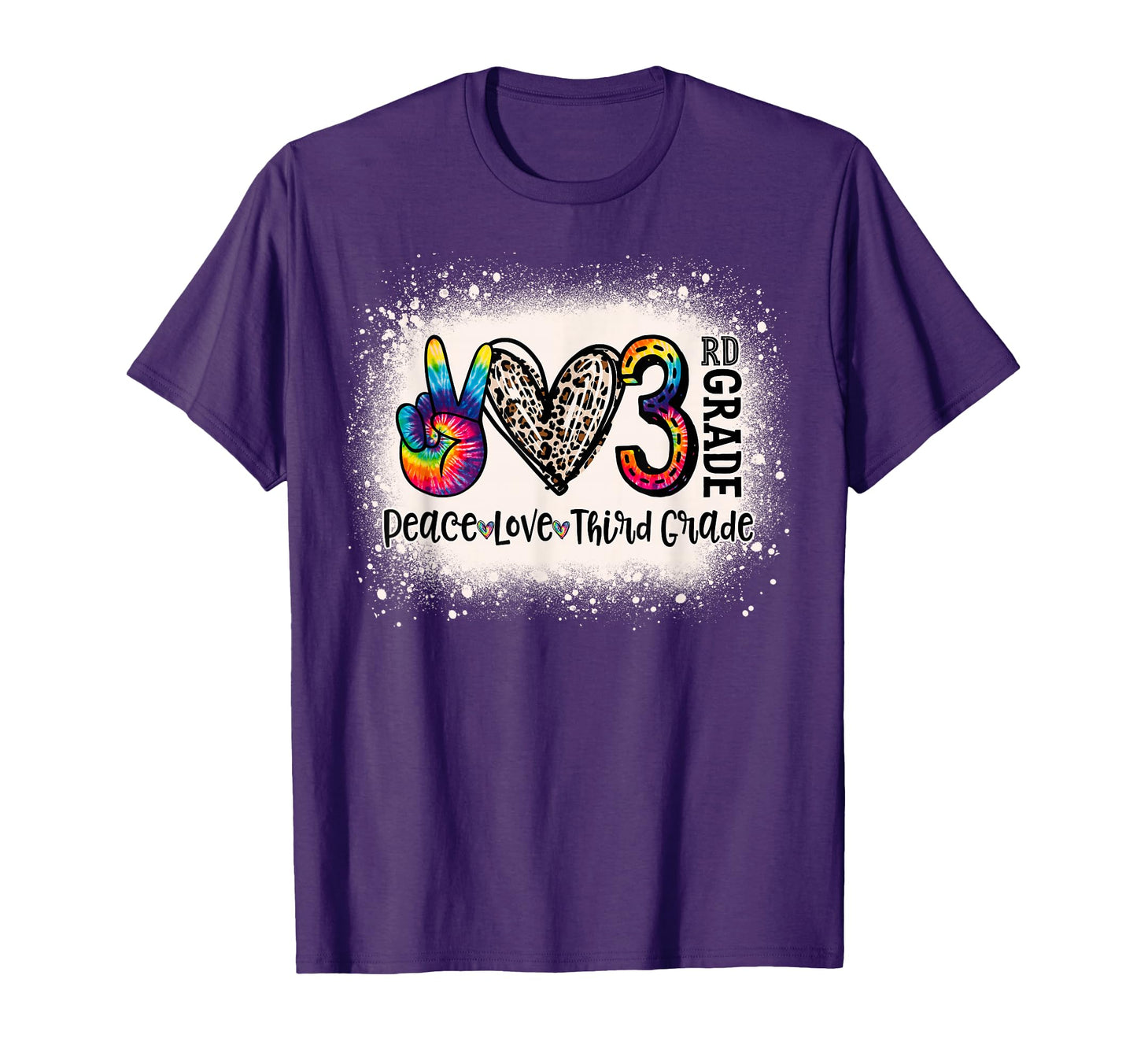Peace Love 3Rd Grade Teacher Back To T-Shirt - Unique Graphic Men Women - T-Shirt, Sweatshirt, Hoodie