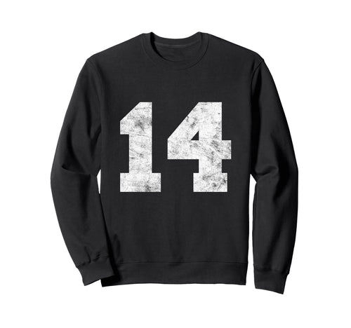 Lucky Number 14 Birthday Sports Sweatshirt - Aesthetic Graphic Unisex - T-Shirt, Sweatshirt, Hoodie
