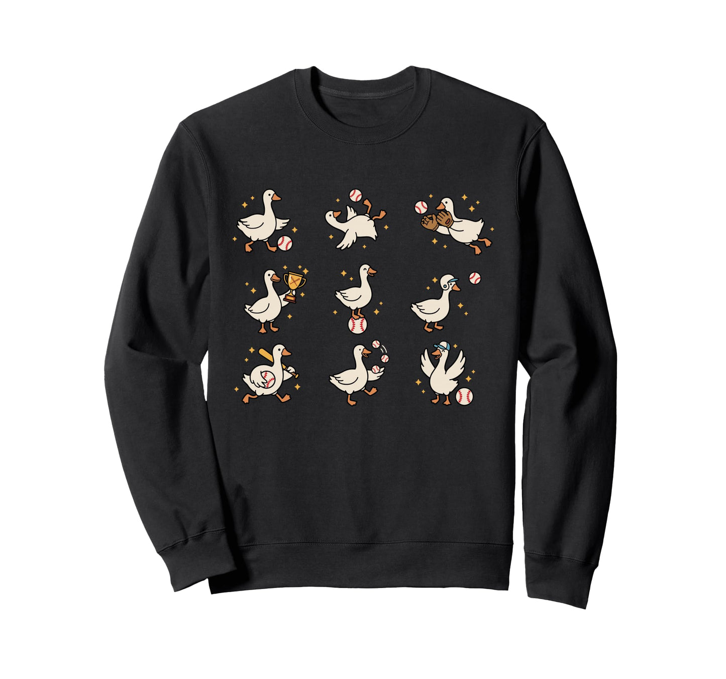 Silly Goose Playing Baseball Sweatshirt - Aesthetic Graphic Men Women - T-Shirt, Sweatshirt, Hoodie