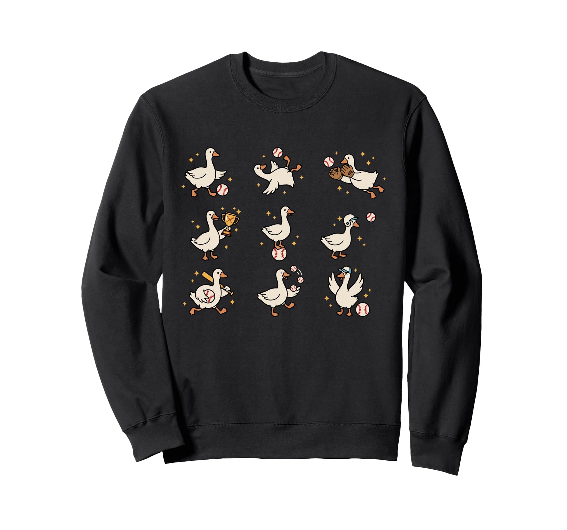 Silly Goose Playing Baseball Sweatshirt - Aesthetic Graphic Men Women - T-Shirt, Sweatshirt, Hoodie