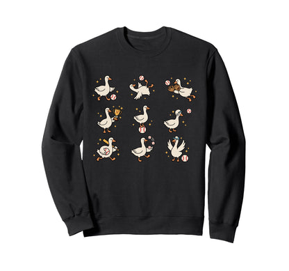 Silly Goose Playing Baseball Sweatshirt - Aesthetic Graphic Men Women - T-Shirt, Sweatshirt, Hoodie