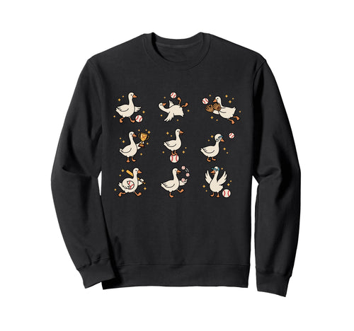 Silly Goose Playing Baseball Sweatshirt - Aesthetic Graphic Men Women - T-Shirt, Sweatshirt, Hoodie