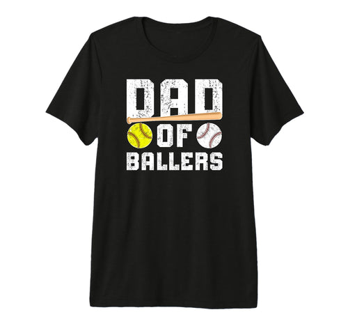 Mens Dad Ballers Softball T-Shirt - Casual Everyday Wear for Adults - T-Shirt, Sweatshirt, Hoodie