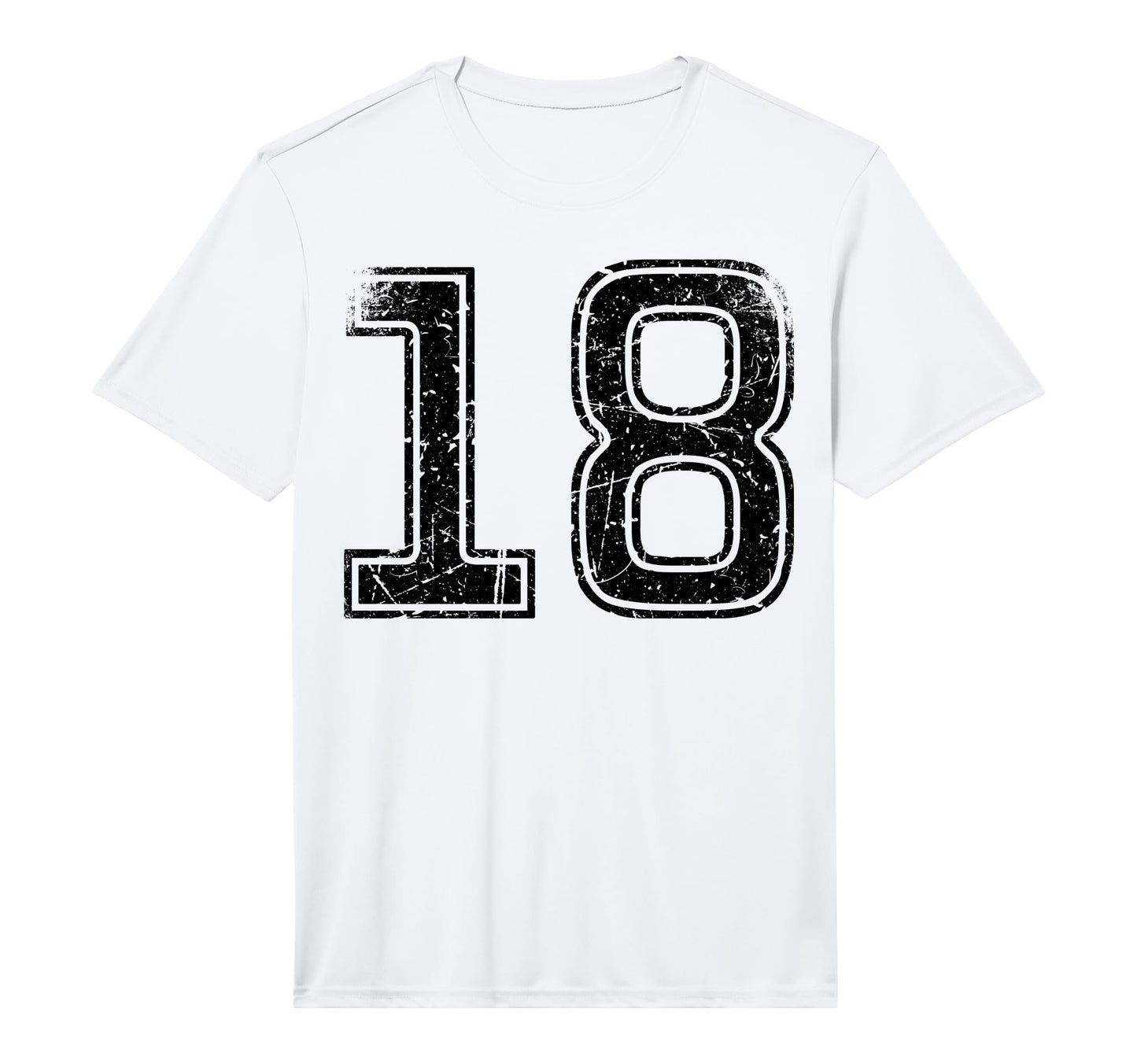 Sport Team Black Number 18 T-Shirt - Minimalist Print for Adults - T-Shirt, Sweatshirt, Hoodie