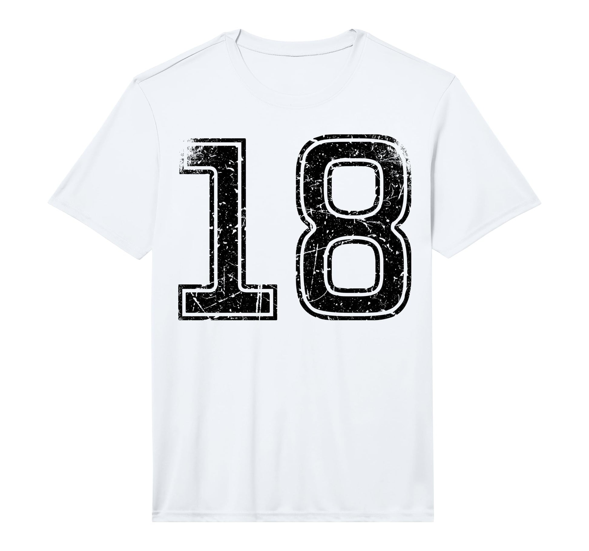 Sport Team Black Number 18 T-Shirt - Minimalist Print for Adults - T-Shirt, Sweatshirt, Hoodie