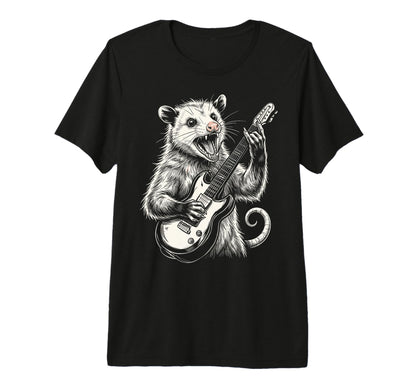 Funny Opossum Playing Guitar Heavy T-Shirt - Fun Novelty Design for Adults - T-Shirt, Sweatshirt, Hoodie