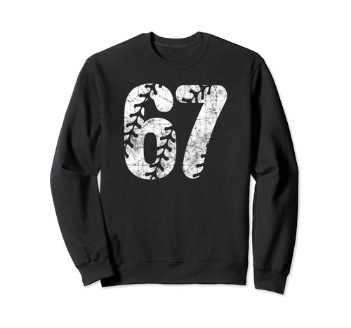 Baseball Softball Mom 67 Number Sweatshirt - Casual Everyday Wear Unisex - T-Shirt, Sweatshirt, Hoodie