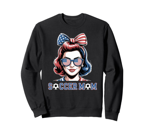 Patriotic Soccer Mom American Sweatshirt - Minimalist Print for Adults - T-Shirt, Sweatshirt, Hoodie