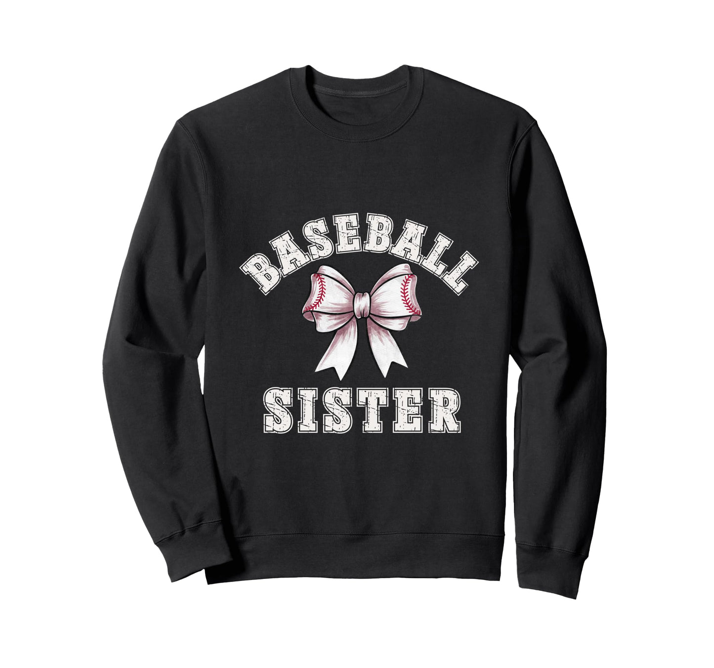 Coquette Baseball Sister Bow Game Sweatshirt - Minimalist Print Men Women - T-Shirt, Sweatshirt, Hoodie