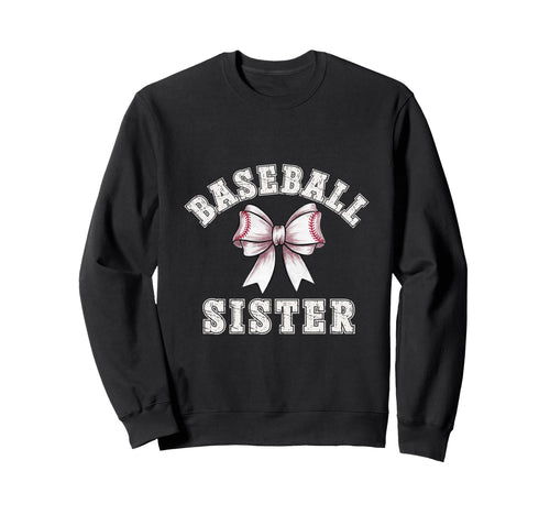 Coquette Baseball Sister Bow Game Sweatshirt - Minimalist Print Men Women - T-Shirt, Sweatshirt, Hoodie