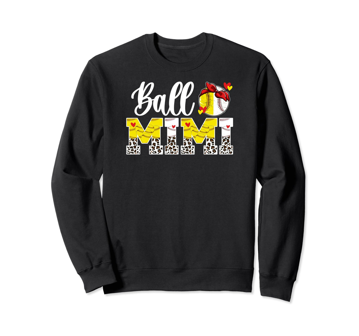 Ball Mimi Leopard Baseball Sweatshirt - Aesthetic Graphic Men Women - T-Shirt, Sweatshirt, Hoodie