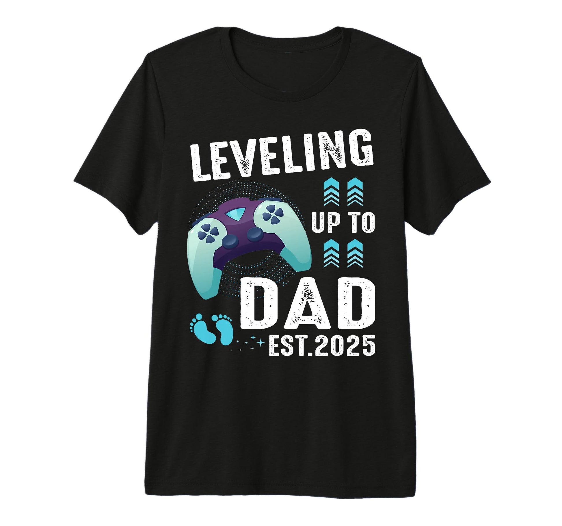 Leveling Up To Dad Est 2025 Gamer T-Shirt - Custom Art Print for Adults - T-Shirt, Sweatshirt, Hoodie