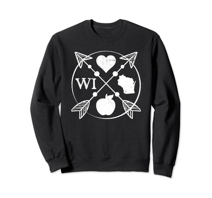 Wisconsin Teacher Arrow Home State Sweatshirt - Unique Graphic for Adults - T-Shirt, Sweatshirt, Hoodie