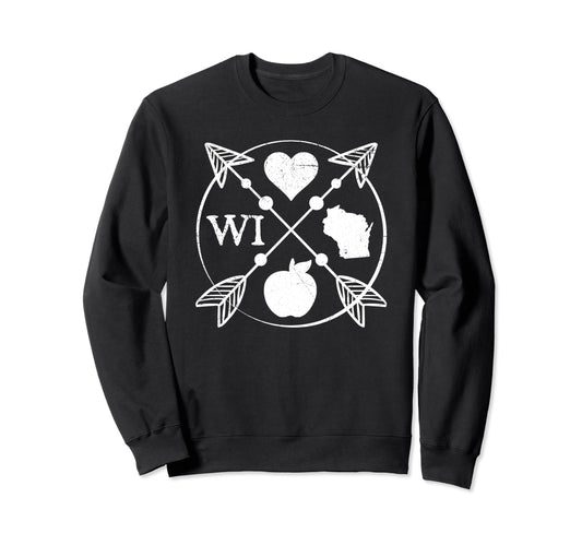 Wisconsin Teacher Arrow Home State Sweatshirt - Unique Graphic for Adults - T-Shirt, Sweatshirt, Hoodie