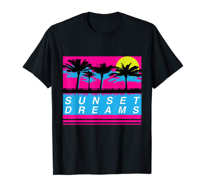 80S Beach Aesthetic Vaporwave T-Shirt - Graphic Print Unisex - T-Shirt, Sweatshirt, Hoodie