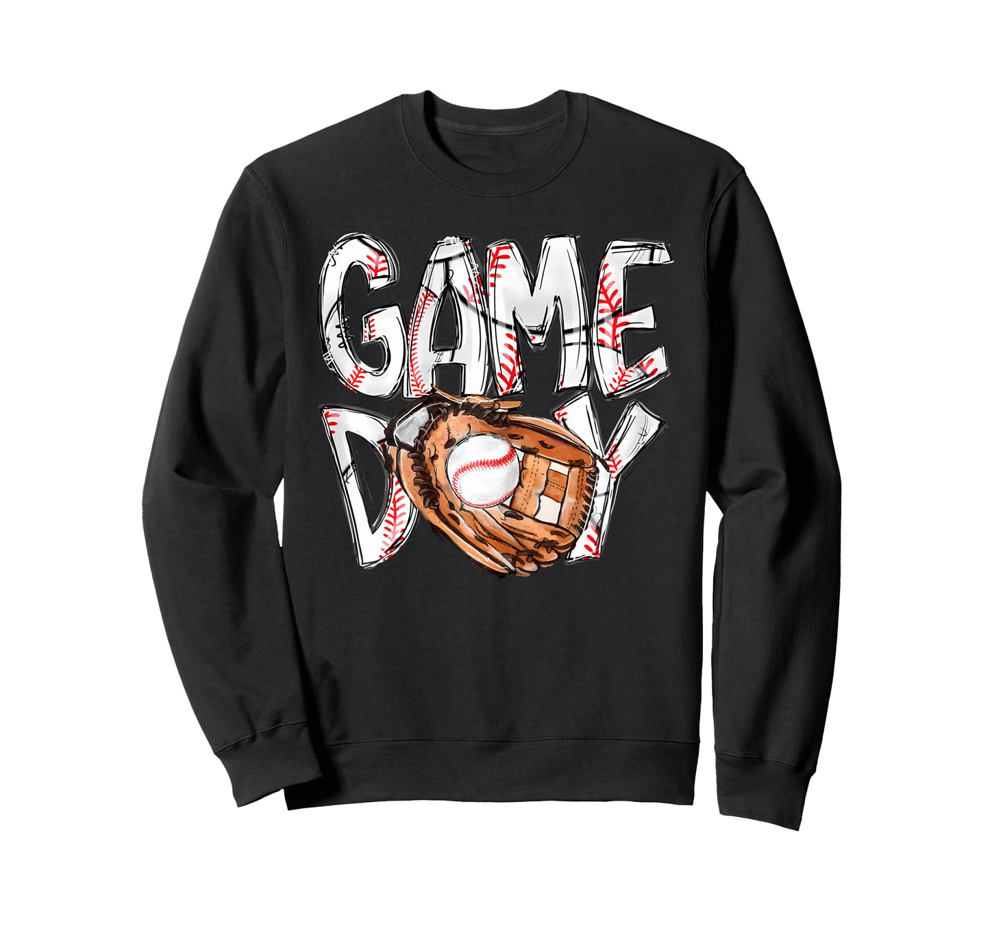 Game Day Baseball Softball Heart Sweatshirt - Trendy Graphic for Adults - T-Shirt, Sweatshirt, Hoodie