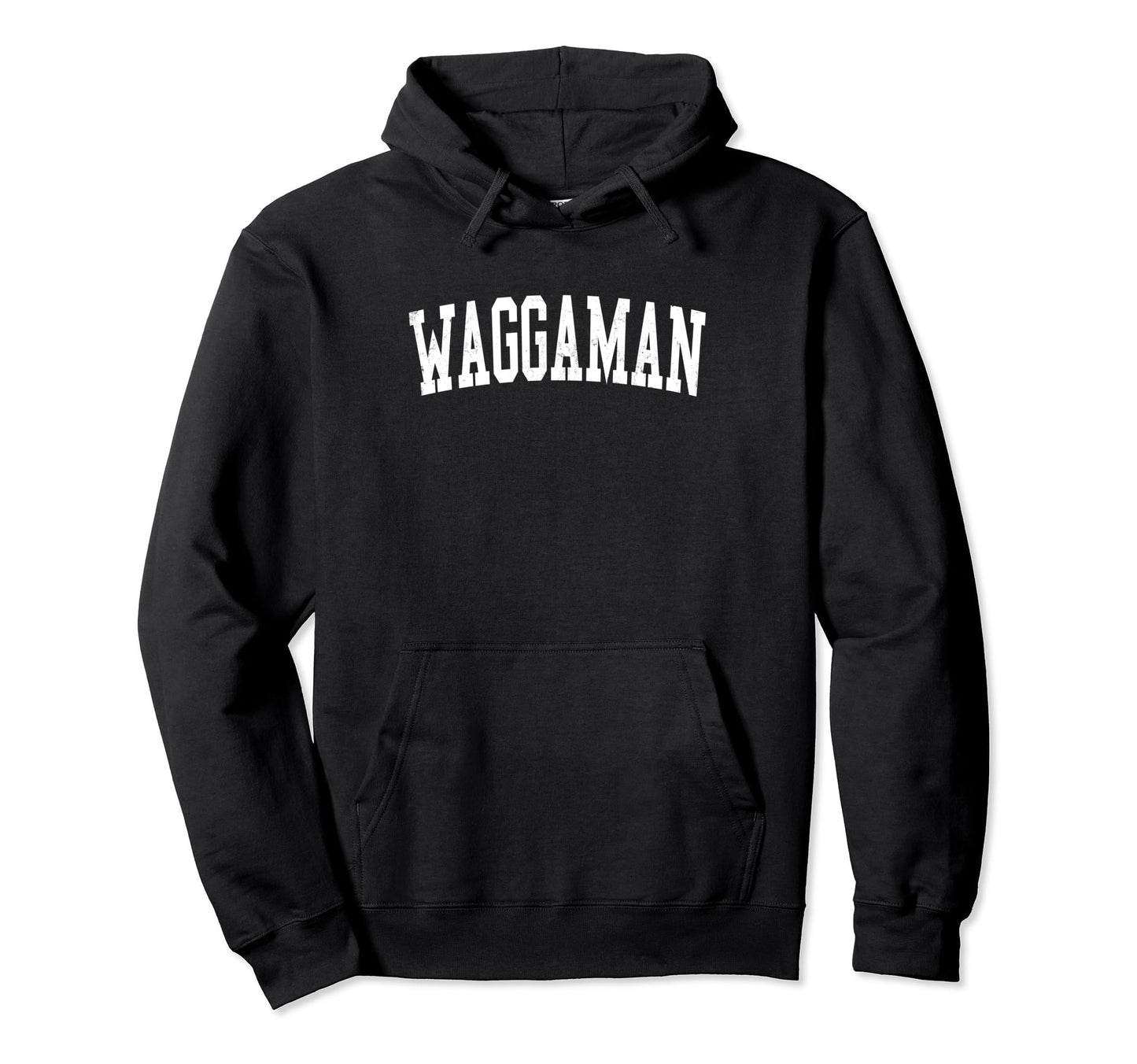 Waggaman La Distressed White Varsity Hoodie - Minimalist Print Men Women - T-Shirt, Sweatshirt, Hoodie