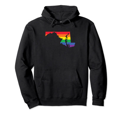 Maryland Lgbtq Rainbow Flag Gay Pride Hoodie - Streetwear Style Men Women - T-Shirt, Sweatshirt, Hoodie