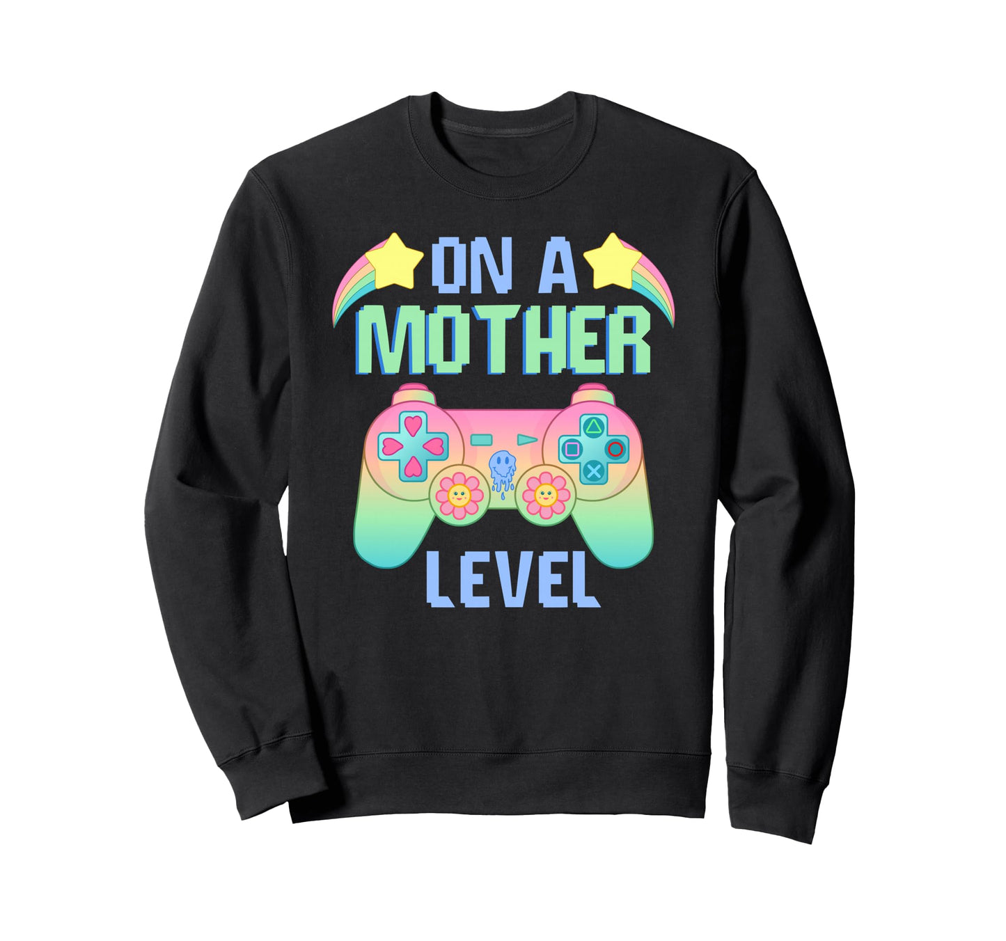 Funny Mothers Day Mother Level Gamer Sweatshirt - Aesthetic Graphic Unisex - T-Shirt, Sweatshirt, Hoodie