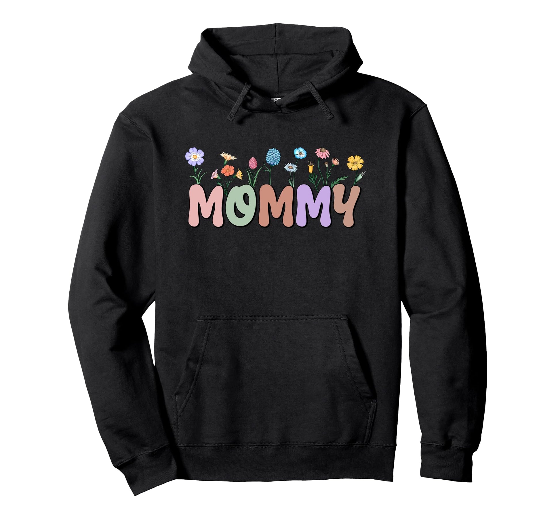 Mommy Wildflowers Mother Boho Floral Mom Hoodie - Unique Graphic for Adults - T-Shirt, Sweatshirt, Hoodie