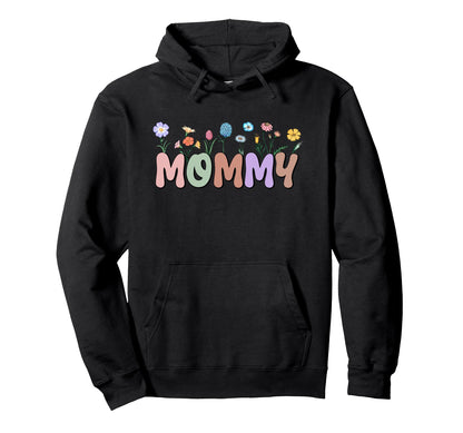 Mommy Wildflowers Mother Boho Floral Mom Hoodie - Unique Graphic for Adults - T-Shirt, Sweatshirt, Hoodie