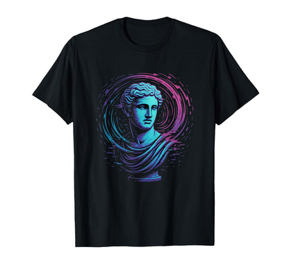 Vaporwave Classical Statue Synth Hoodie - Fun Novelty Design for Adults - T-Shirt, Sweatshirt, Hoodie