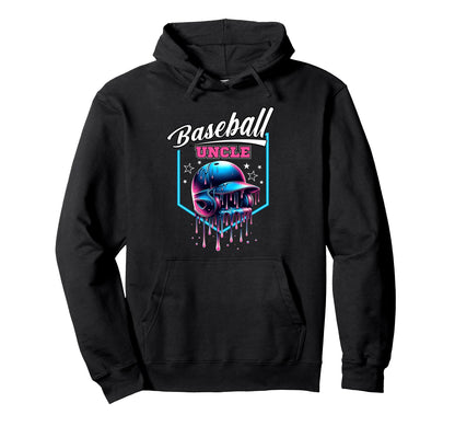 Baseball Uncle Fathers Day Baseball Drip Hoodie - Trendy Graphic Men Women - T-Shirt, Sweatshirt, Hoodie