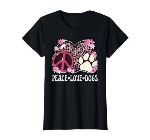 Peace Love Dogs Leopard Dog Owner T-Shirt - Aesthetic Graphic Men Women - T-Shirt, Sweatshirt, Hoodie