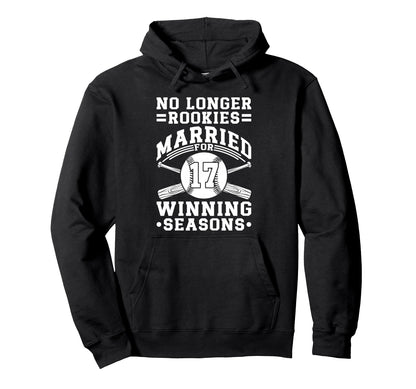 17Th Wedding Anniversary Baseball Couple Hoodie - Unique Graphic Men Women - T-Shirt, Sweatshirt, Hoodie