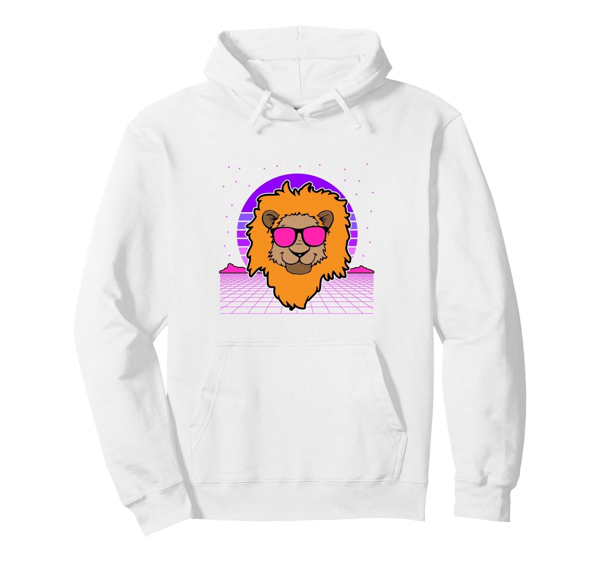 Aesthetic Vaporwave Outfits Lion Hoodie - Unique Graphic Men Women - T-Shirt, Sweatshirt, Hoodie