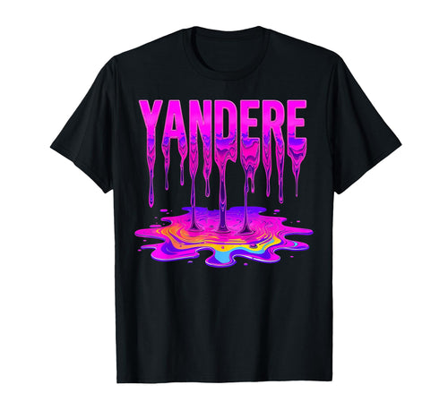 Yandere Color Drip Anime Bold T-Shirt - Fun Novelty Design for Adults - T-Shirt, Sweatshirt, Hoodie