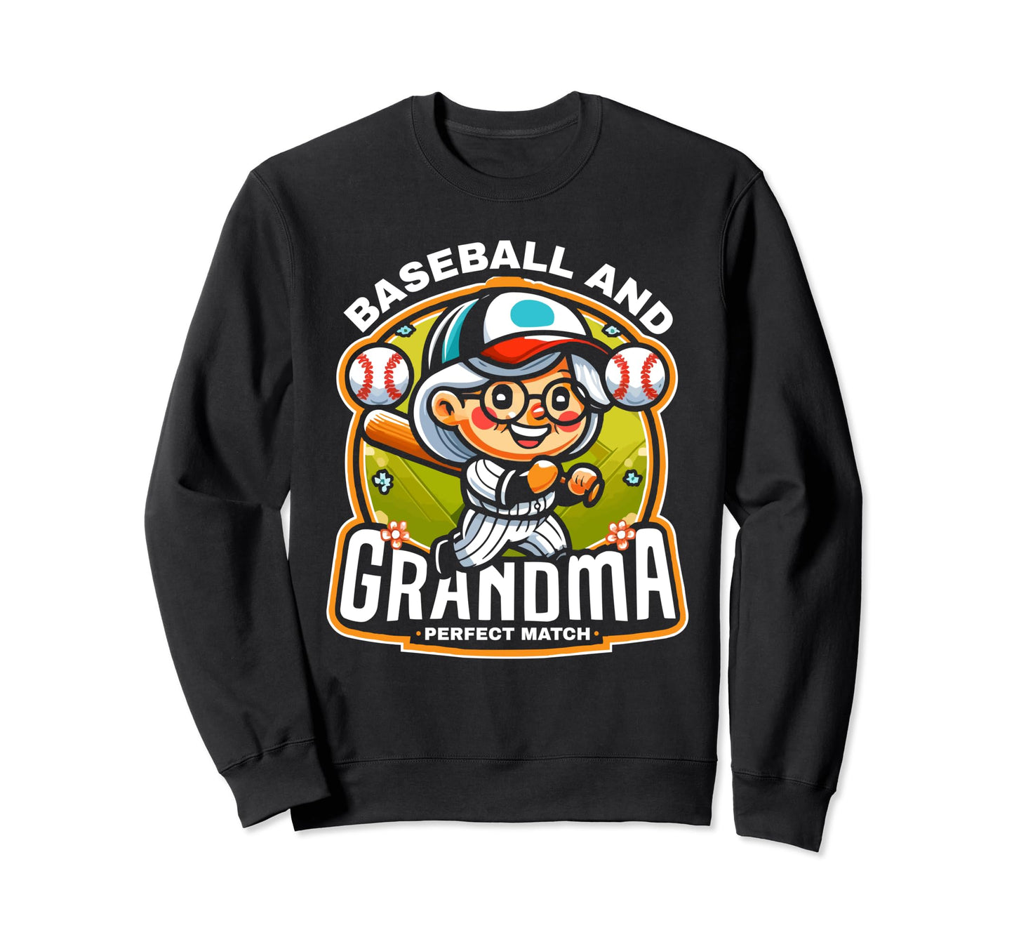 Baseball Grandma Grandmother Granny Sweatshirt - Graphic Print Men Women - T-Shirt, Sweatshirt, Hoodie