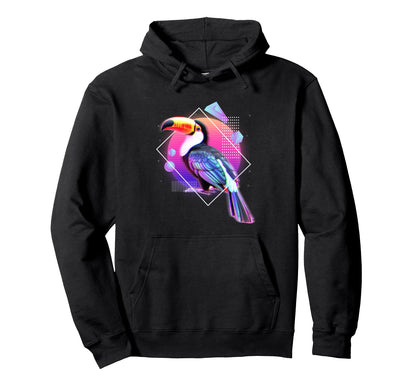 Toucan Vaporwave Futuristic Hoodie - Aesthetic Graphic for Adults - T-Shirt, Sweatshirt, Hoodie