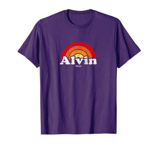 Alvin Texas Tx 70S Rainbow T-Shirt - Novelty Apparel Men Women - T-Shirt, Sweatshirt, Hoodie