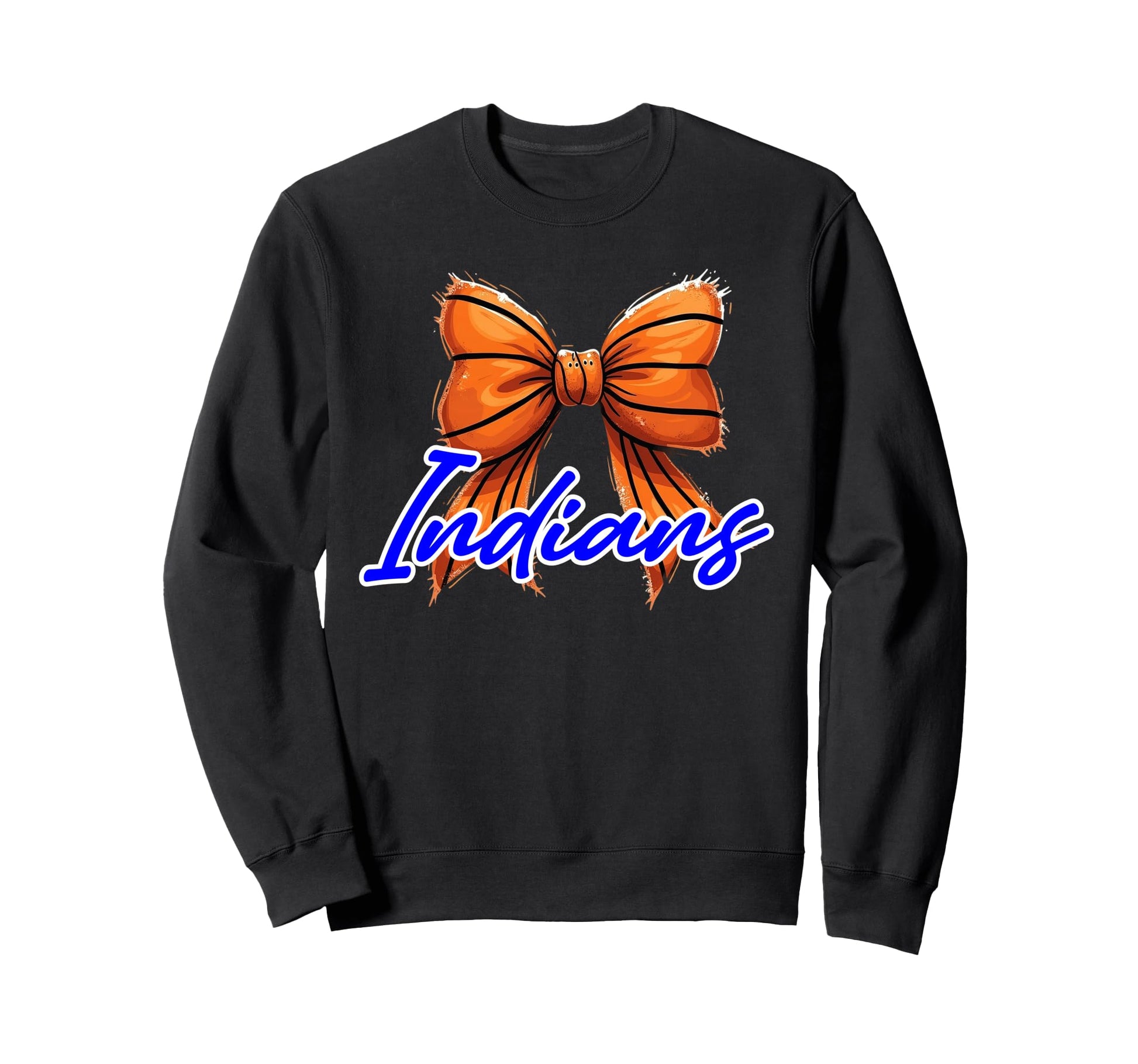Blue Indians Basketball Mom Bow Game Sweatshirt - Graphic Print for Adults - T-Shirt, Sweatshirt, Hoodie
