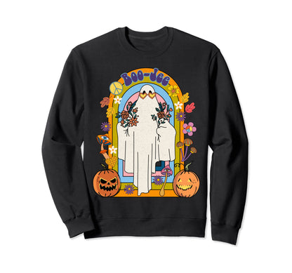 Hippie Floral Ghost Rainbow Bad Boo Sweatshirt - Graphic Print for Adults - T-Shirt, Sweatshirt, Hoodie