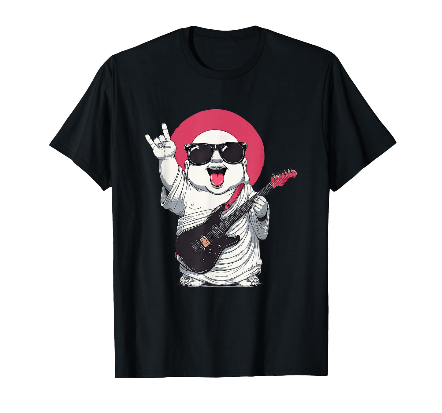 Funny Buddha Rock Music Guitar Player T-Shirt - Custom Art Print for Adults - T-Shirt, Sweatshirt, Hoodie