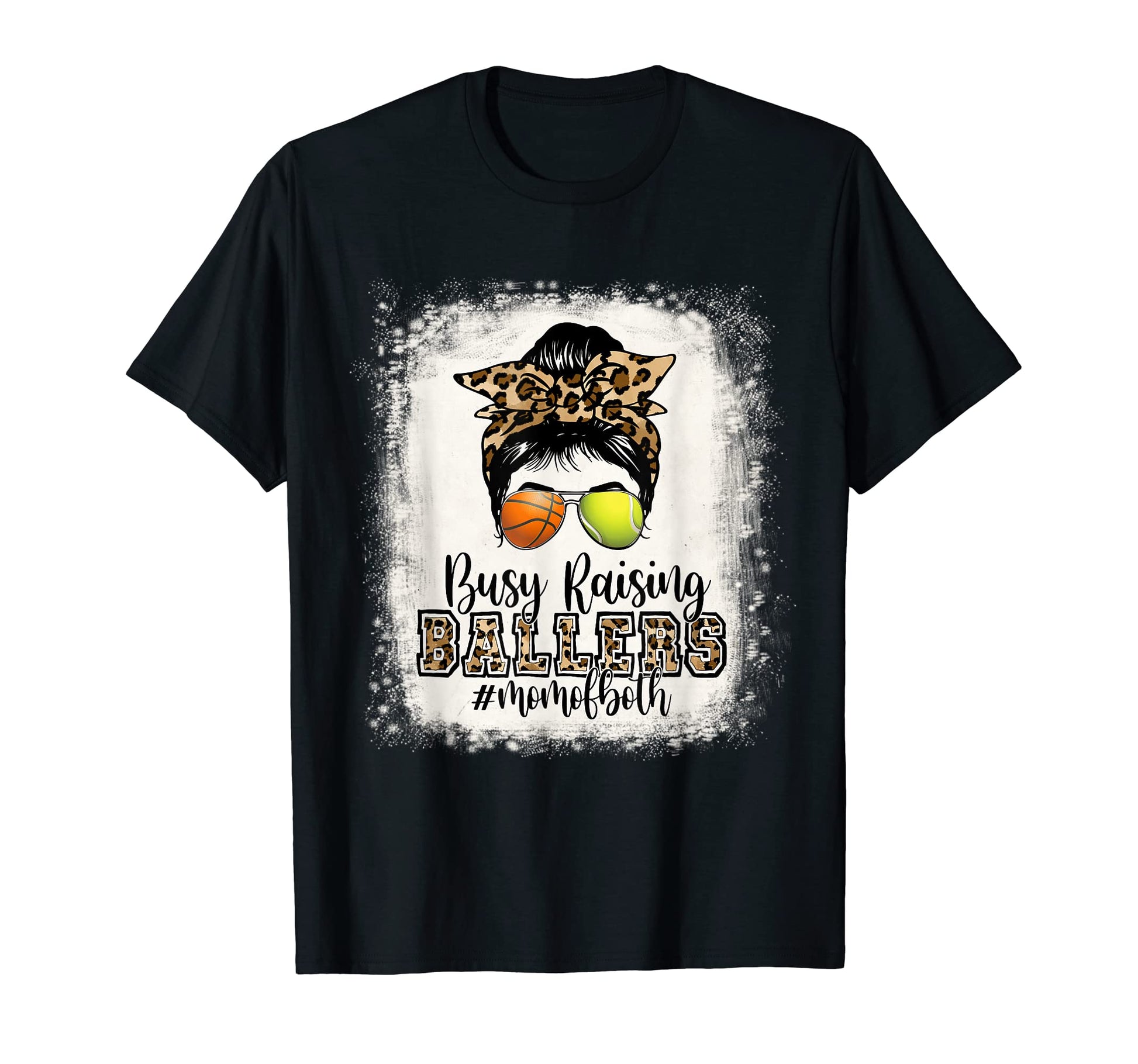 Busy Raising Ballers Mom Both T-Shirt - Custom Art Print for Adults - T-Shirt, Sweatshirt, Hoodie
