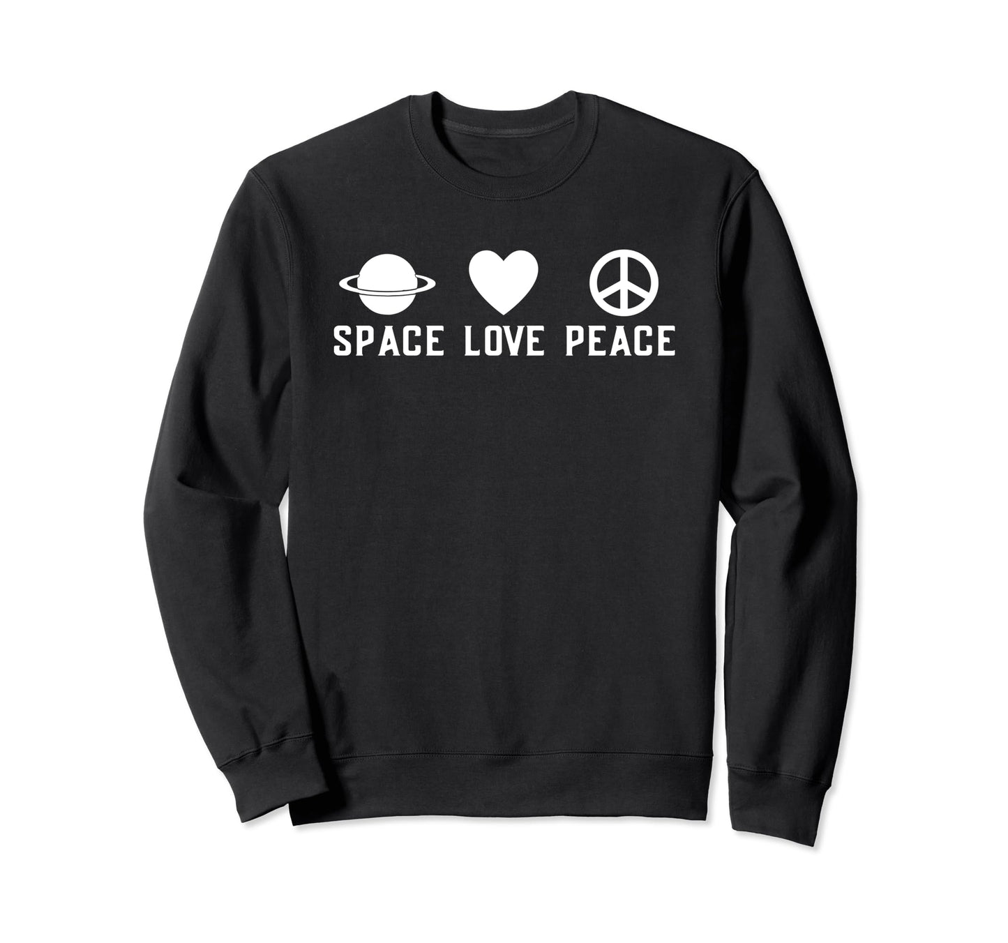 Space Love Peace Heart Planet Gift Funny Hoodie - Unique Graphic for Adults - T-Shirt, Sweatshirt, Hoodie
