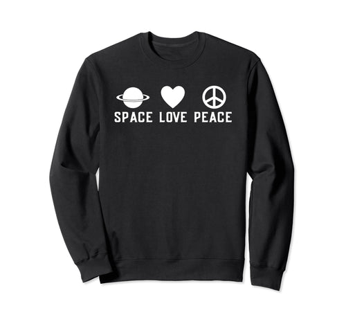 Space Love Peace Heart Planet Gift Funny Hoodie - Unique Graphic for Adults - T-Shirt, Sweatshirt, Hoodie